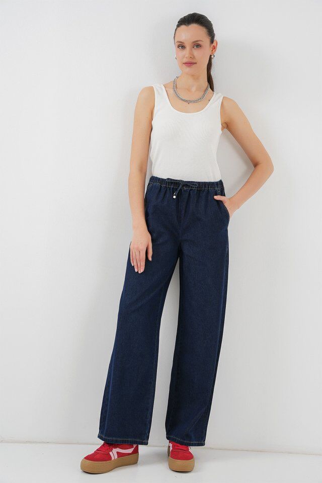 Geniş Paça Kot Pantolon 6706 - Lacivert