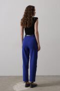 Kemerli Havuç Pantolon - Saks