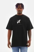Unisex Baskılı Oversize T-Shirt - Siyah