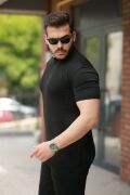 Erkek Desen Dokulu Kısa Kollu Tişört