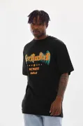 Unisex Baskılı Oversize T-Shirt - Siyah
