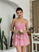 Flora İp Askılı Elbise