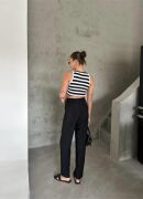 BEL LASTİK DETAYLI MODAL KUMAŞ PANTOLON - Siyah