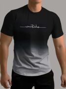 Erkek Kısa Kollu Bisiklet Yaka Baskılı Süprem T-shirt