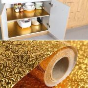 BUFFER® 10 Metre Kendinden Yapışkanlı Silinebilir Mutfak Tezgah Üstü Sticker Folyo Gold Renk