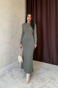 Haki Vücudu Saran Uzun Elbise