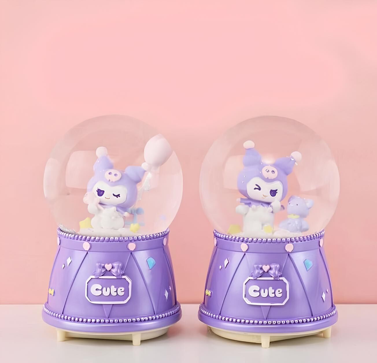 Kuromi Işıklı Müzikli Kar Küresi Orta Boy Model 3