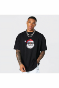 Gözlüklü Noel Baba T-shirt - Siyah