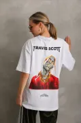 Unisex Baskılı Oversize T-Shirt - Beyaz