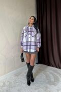 Lila Cepli Oduncu Gömlek