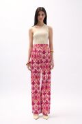 Desenli Saten Pantolon