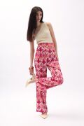 Desenli Saten Pantolon