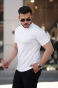 Erkek Ağaç Kabuğu Desenli Kısa Kollu T-shirt