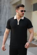 Erkek Renkli Yaka Kısa Kollu Tişört