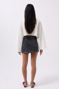 Asimetrik Bel Denim Mini Etek