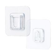BUFFER® Eşya Sabitleme Askısı 10 Çift Şeffaf Çift Taraflı Yapışkanlı Geçmeli Klips