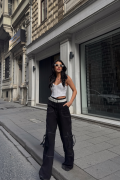 GABARDİNKARGO PANTOLON - Siyah