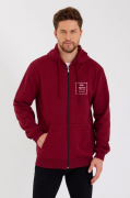 Unisex Tam Fermuarlı Kapşonlu Özel Tasarım SweatShirt - Bordo