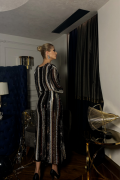 ŞERİT PAYET  CROP BLUZ-YIRTMAÇLI ETEK TAKIM - Kırmızı