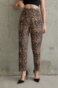 Leopar Desenli Kumaş Pantolon