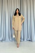 Camel Yıkamalı Gömlek Ve Pantolon Takım