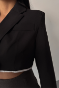 CROP CEKET TEK DÜĞME - Siyah