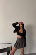 CROP CEKET TEK DÜĞME - Siyah