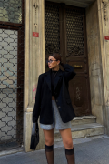 SÜET BLAZER CEKET 3 DÜĞME - Siyah