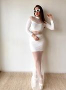 Kadın Balıkçı Yaka Transparan Dekolteli Fırsat ürün Elbise