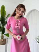 Wera Taşlı Fiyonk Detaylı Elbise