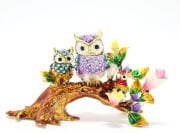 Swarovski Dal Üstünde 3'lü Baykuş