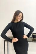 Siyah Sırt Dekolteli Elbise