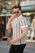 Erkek Yakalı örme Kumaş Kısa Kollu T-shirt