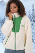 5194 Peluş Mont Ceket - Zümrüt Yeşili