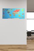 BUFFER® RenkliAtlas DünyaHaritası Manyetik Yapıştırıcı Gerektirmeyen Duvar Stickerı 118 CM * 56 CM