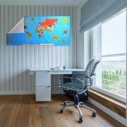 BUFFER® RenkliAtlas DünyaHaritası Manyetik Yapıştırıcı Gerektirmeyen Duvar Stickerı 118 CM * 56 CM