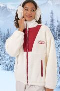 5194 Peluş Mont Ceket - Bordo