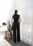 Keten Kuşakli Yelek Ve Pantolon İki̇li̇ Takim