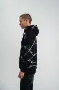 POLIZEI Premium Kalite Kapşonlu Varak Ve Pano Baskılı SweatShirt - Siyah