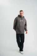 POLIZEI Premium Kalite Kapşonlu Dijital Patchli SweatShirt - Füme