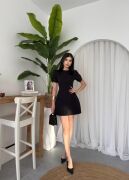 Alka İncili Fiyonk Detay Elbise