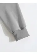 Erkek Düz Kapüşonlu Sweat - Boyalı Gri