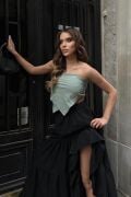Audrey Fıfrlı Yırtmaç Detay Etek 4037