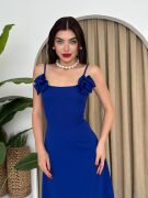 Matilda Gül İp Askılı Elbise