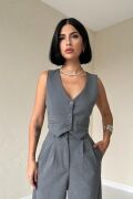 Antrasit Klas Ceket Ve Yelek Ve Pantolon Takım