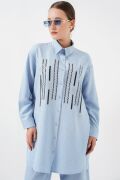 Desenli Tunik Pantolon İkili Takım 6720 - Mavi