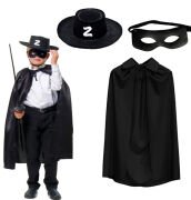 Zorro Pelerin Şapkası ve Maske Seti Çocuk Boy