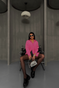 BOYFRİEND GÖMLEK MODAL KUMAŞ OVERSİZE - Pembe