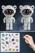 BUFFER® Stickerlı ,Kumandalı ASTRONOT Model Gece Lambası