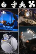 BUFFER® 5 Led'li 3 Farklı Işık Modlu Açılıp Kapanabilir Led Kanatlı Güneş Enerjili Solar Aydınlatma Asılabilir Kamp Feneri